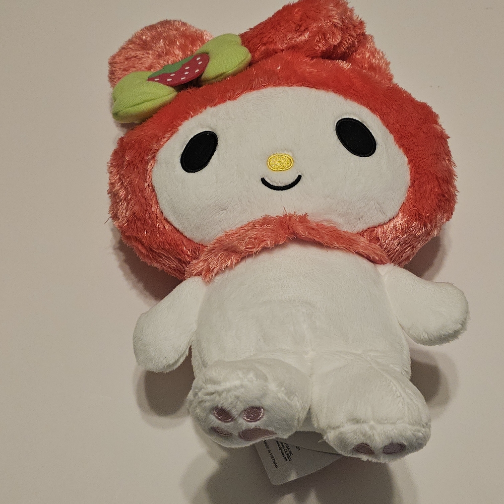 Cute My Melody Plush Toy with Strawberry Bow